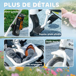 Tricycle Enfants Pare-Soleil Pliable Canne Amovible Benne Rangement 105 x 47 x 98 cm Acier Blanc et Noir