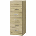 6-Drawer Dresser, Storage Unit, Modern Style, for Bedroom, Entryway, Hallway, 40x40x110cm, Oak