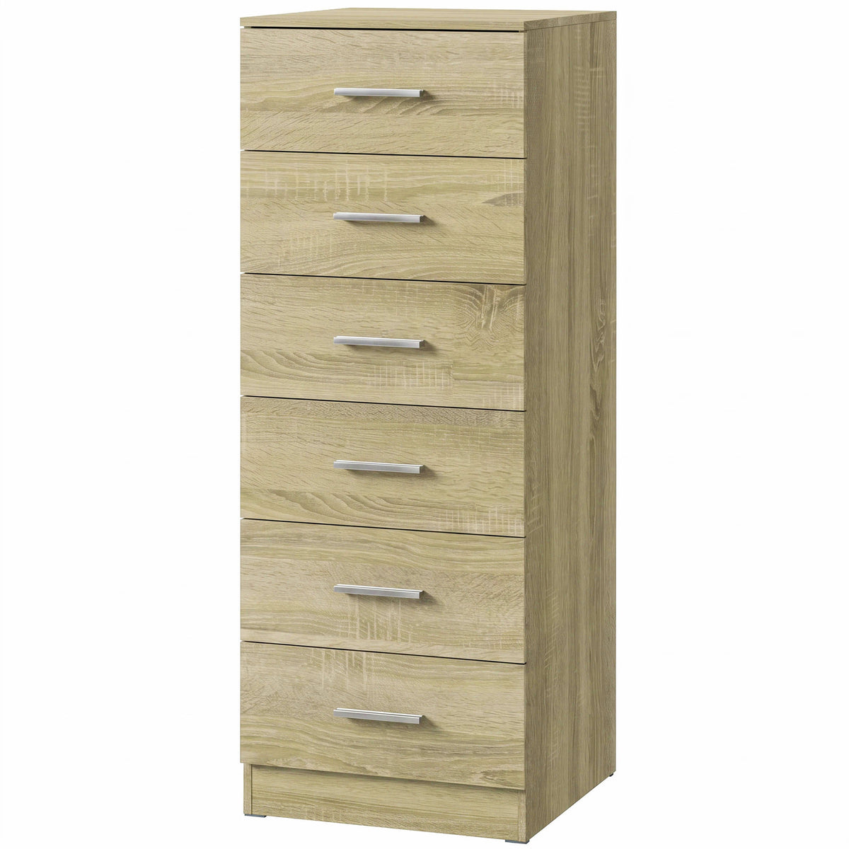 6-Drawer Dresser, Storage Unit, Modern Style, for Bedroom, Entryway, Hallway, 40x40x110cm, Oak