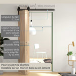 Kit de herrajes para puerta corredera plegable de 122 cm, rieles de acero para puerta de granero para 2 puertas