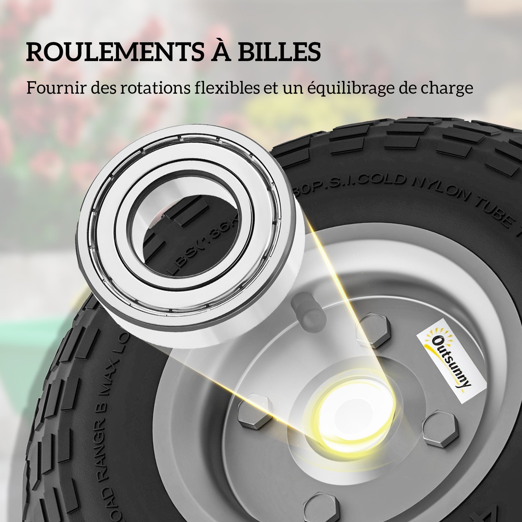Lot de 2 Pneus Pneumatiques de Remplacement Alésage de 16mm pour Chariot de Jardin, Brouette et diable
