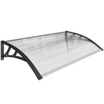 Auvent de Porte d'Entrée, Toit Marquise de Porte Extérieur en Polycarbonate et Profil Aluminium, 110x60cm, Transparent