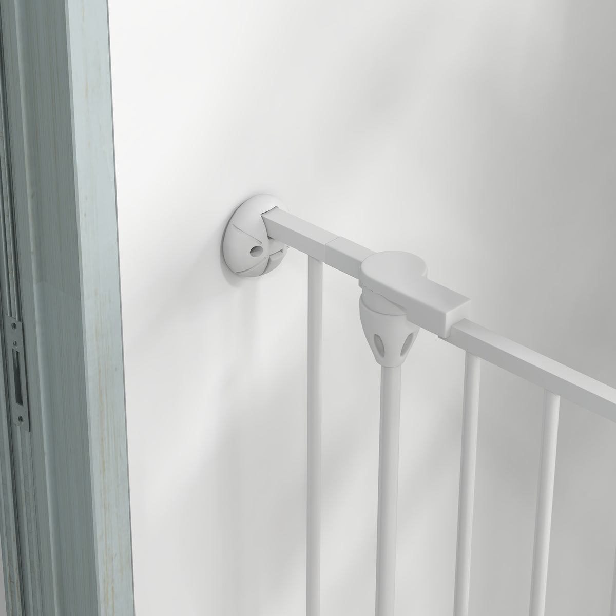 Recinto di sicurezza pieghevole e modulabile per cani, 6 pannelli con porta, altezza 100 cm, bianco