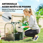 Mini Serre avec Sac de Plantation, Serre Portable avec porte enroulable, 68 x 50 x 70 cm, Vert Foncé