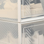Set di 18 scatole cubiche modulabili portascarpe con ante trasparenti - 25 x 35 x 19 cm