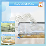 Cage hamster cage rongeur avec tunnel et accessoires inclus fil d'acier 58 x 32 x 31 cm gris