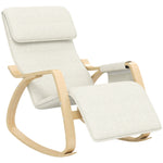Fauteuil relax à bascule fauteuil allaitement avec repose-pieds réglable, poche latérale et appui-tête, blanc crème
