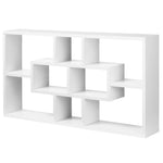 Étagère murale bibliothèque 8 cubes, meuble de rangement, design moderne, 85 x 14,5 x 47,5 cm, blanc