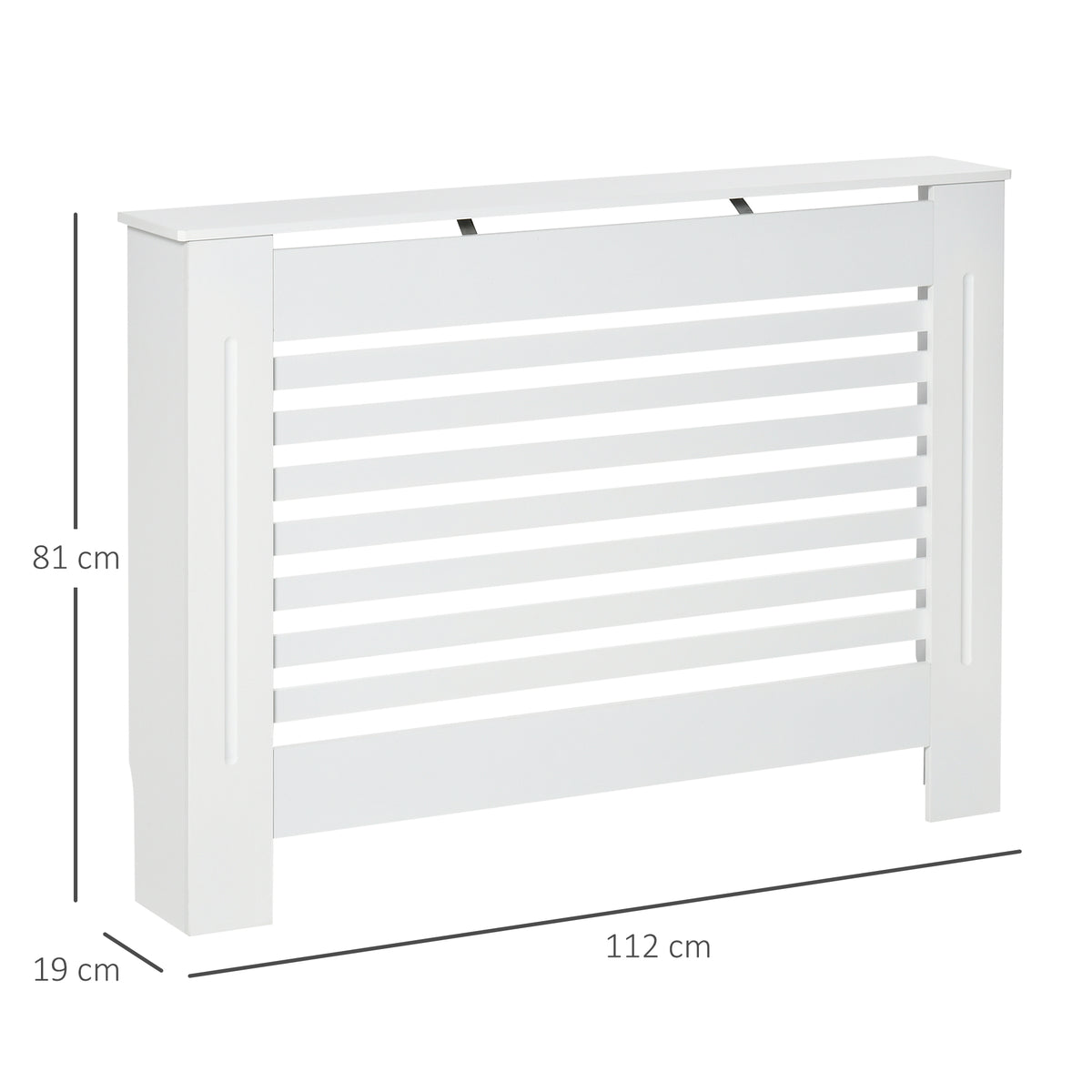 Cache-radiateur couverture radiateur Design à Lattes Panneau Cabinet pour salon cuisine chambre couloir dim. 112L x 19l x 81H cm MDF Blanc