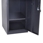 Armoire à casiers à 4 niveaux, casier vestiaire métallique avec 2 portes verrouillables à 2 clés, 38x46x180cm, noir
