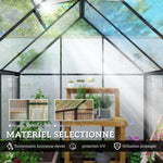 Serre de Jardin en Aluminium Polycarbonate, Montage Rapide, Fenêtre Réglable, Porte Battante, 178x168x195cm, Transparent