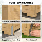 Abri de jardin Armoire de jardin pour outils avec Étagères et Fenêtres en Acrylique, 128 x 57,5 x 197 cm marron clair
