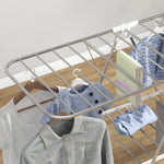 Séchoir à linge sur pieds pliable étendoir 2 niveaux ajustables dim. 148L x 60,5l x 98H cm
