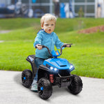 Quad électrique enfant 12 V voiture électrique 2 moteurs marche avant et arrière 37-60 mois 85 x 55,5 x 62 cm bleu