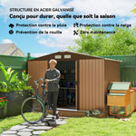 Abri de Jardin 4,9 m² cabane de jardin armoire de jardin Porte coulissante ventilations tôle Acier Jaune