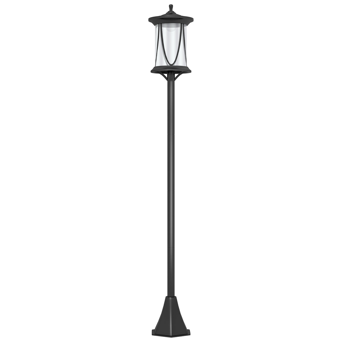 Lampadaire solaire extérieur lampadaire de jardin LED avec interrupteur marche/arrêt 17 x 17 x 127 cm noir