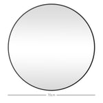 Miroir rond miroir salle de bain cadre en métal facile à installer, pour chambre, salon, entrée, Ø 70 x 2,5 cm noir