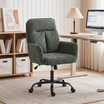 Chaise Bureau Ergonomique, Fauteuil de Bureau avec Hauteur Réglable, Assise Large, Fonction Bascule, Vert Foncé