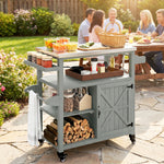Desserte jardin chariot de barbecue sur roulettes avec plateau en acier inoxydable 107x49,5x92,5cm gris
