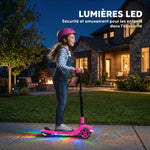 Trottinette électrique pour enfants 6+ ans, pliable 3 roues démarrage zéro, vitesse maximale 8 km/h 64 x 29 x 83 cm rose