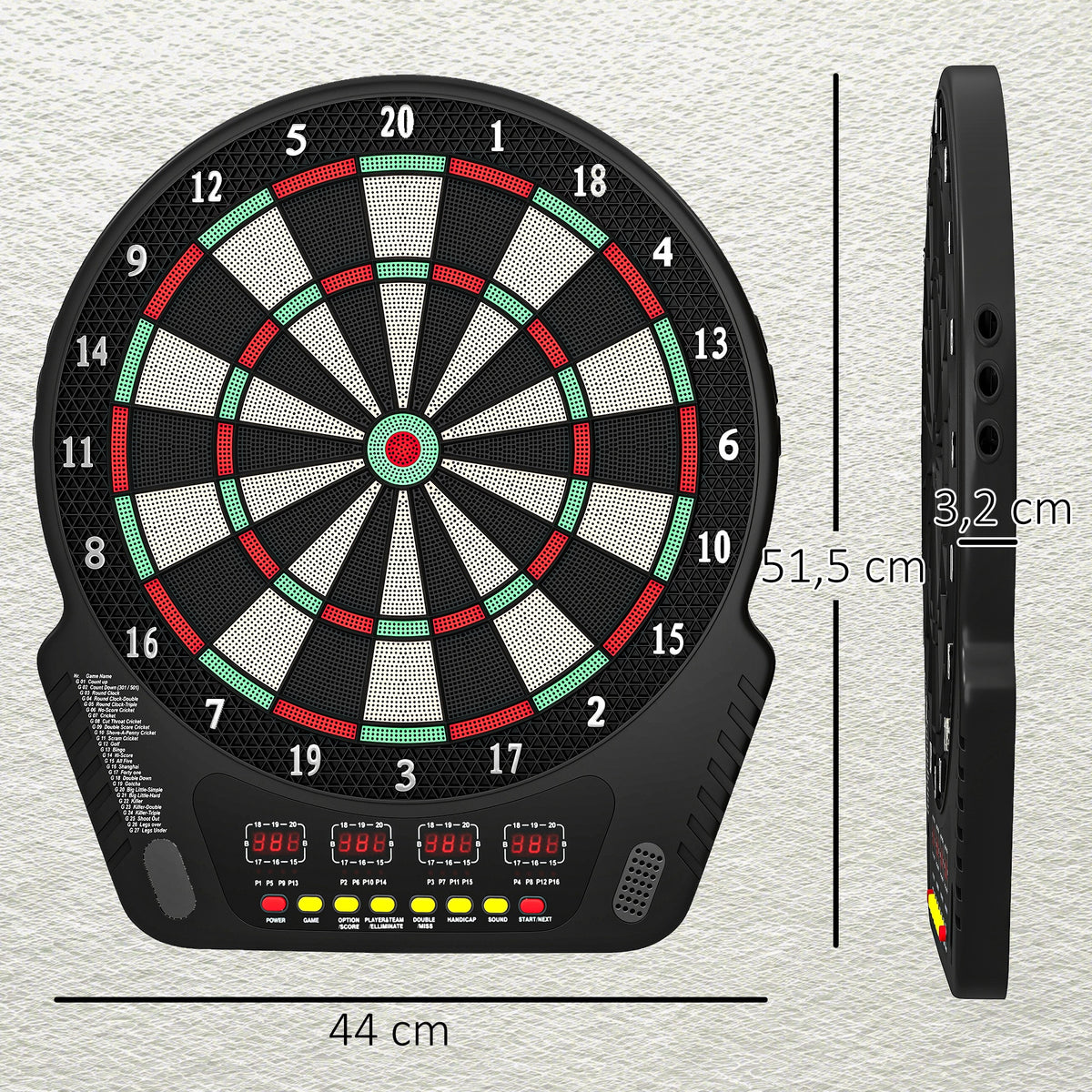 Cible Jeu de flechettes électronique Professionnel 27 jeux 243 variations - Fléchettes pour 1 à 16 joueurs, 6 fléchettes et 24 pointes souples, convient pour les fêtes et les soirées de jeu