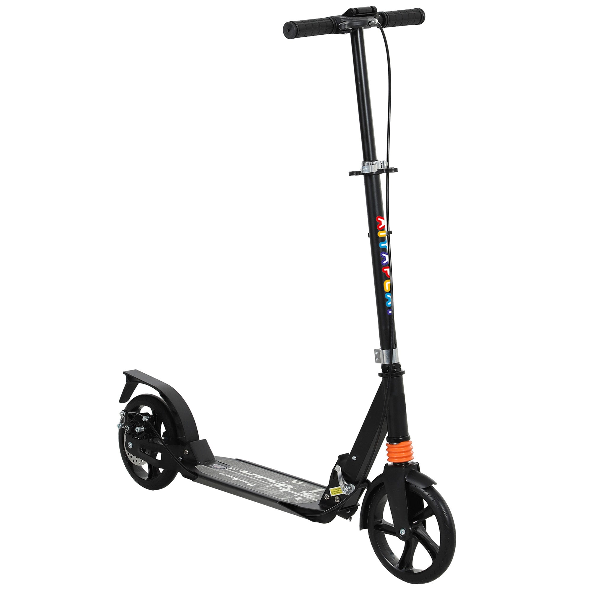 Trottinette enfants, trottinette pliable à 2 roues, guidon à 4 réglages en hauteur, 94 x 36 x 88-103 cm, noir