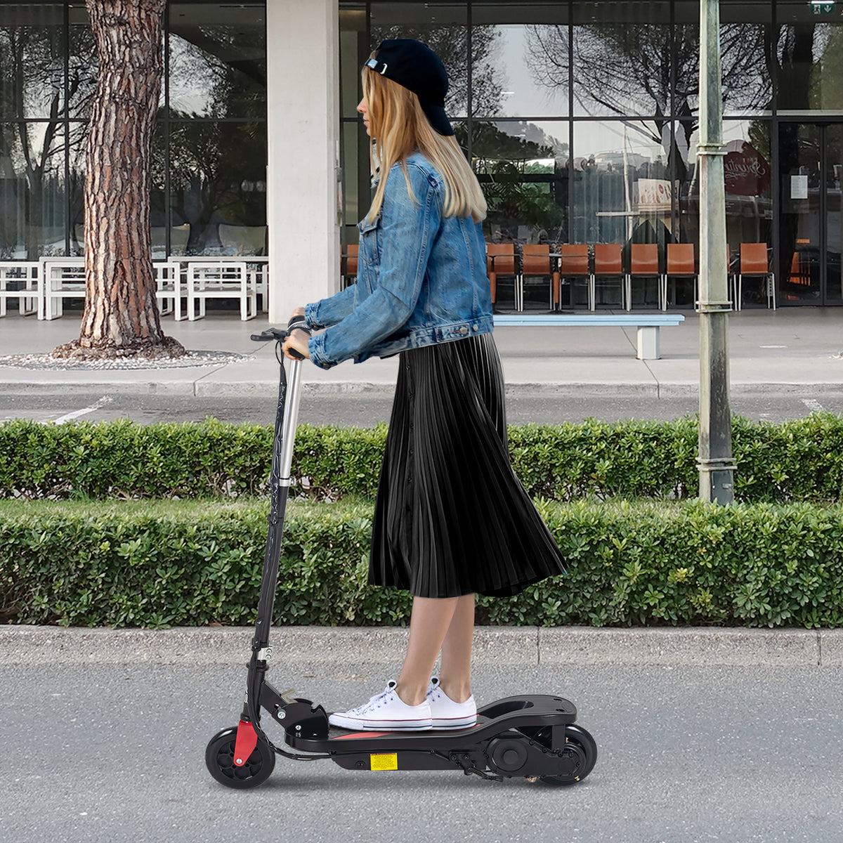 Folding electric scooter for children 7+ years old, 120W Max speed 12km/h, 75x36x82-93 cm Black