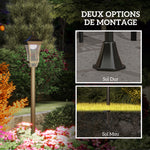 Luminaire extérieur lampadaire sur pied solaire lampadaire lanterne classique LED 30 Lm 15 x 15 x 127 cm noir