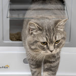 Maison de toilette pour chat pliable double porte battante et supérieure pelle fourni 47,5 x 35,5 x 36,7 cm gris