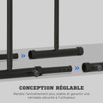 Dips Barre Parallèle Station de Musculation en Acier, Hauteur et Espacement Réglables, 90-102x65x80-90cm, Noir