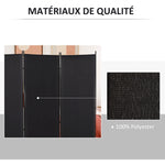 Paravent 3 panneaux dim. 2,53L x 0,5l x 1,82H m Store latéral Brise-Vue paravent sur Pied séparateur métal Polyester