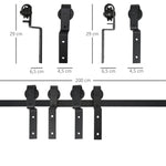 2M Kit porte coulissante de grange, rail porte coulissante double de 100 cm de large, épaisseur 35-40 mm, charge 90 kg