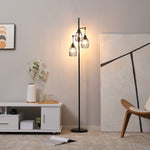 Lampadaire style industriel 40 W max. 3 abat-jours en métal filaire luminosité réglable - ampoule E27 - noir