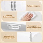 Armoire Haute Murale de Salle de Bain ou WC Placard 2 Portes 2 étagères Niche dim. 60L x 20l x 58H cm MDF Panneaux Particules Blanc
