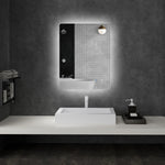 Miroir rectangulaire mural lumineux LED de salle de bain 80 x 60 cm luminosité réglable blanc transparent