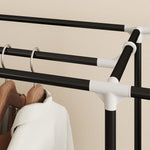 Armoire de rangement penderie en tissu pliable avec barre de suspension et étagères, 150 x 43 x 162,5 cm, gris clair
