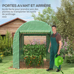 Serre de jardin serre tunnel de jardin 3,24m² PE Haute densité 135 g/m², avec 2 portes zippées 180 x 180 x 200 cm, vert