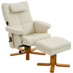 Fauteuil massant avec repose-pied, dossier inclinable jusqu'à 135°, coffre de rangement, télécommande