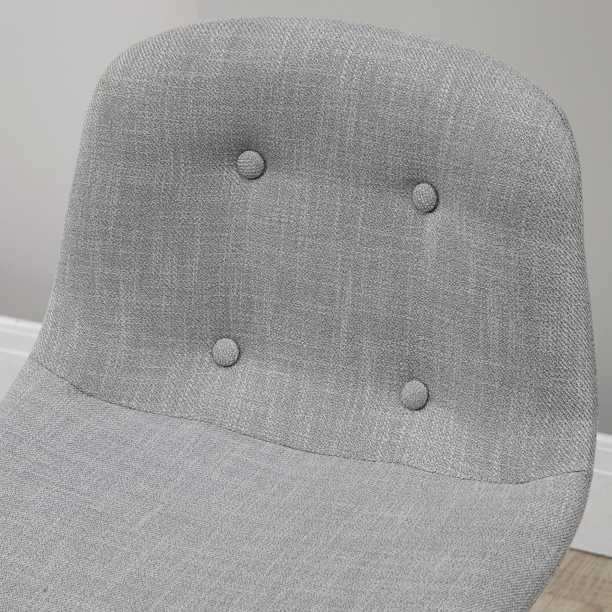 Bartafelset met krukken, statafel voor eetkamer met 4 gestoffeerde stoelen, stalen poten, 120x60x91 cm, grijs