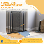 Barrière de sécurité pour animaux domestique avec fermeture automatique double verrouillage largeur 75-103 cm noir