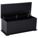 Coffre de rangement coffre à jouets grande capacité de rangement charnière verrouillée  en bois 100 x 40 x 40 cm noir