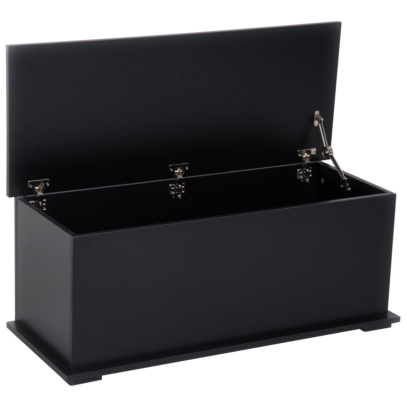 Coffre de rangement coffre à jouets grande capacité de rangement charnière verrouillée  en bois 100 x 40 x 40 cm noir