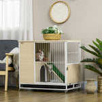 Cage à lapin clapier sur roulettes toit ouvrant plates-formes avec plateau amovible 78 x 52,5 x 76,5 cm naturel