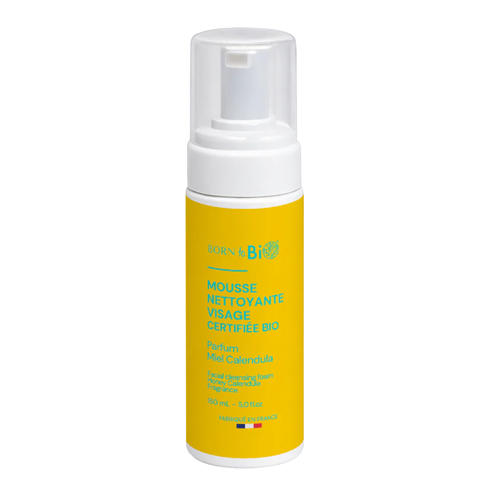Mousse Nettoyante Visage Miel Calendula - Certifiée Bio-0
