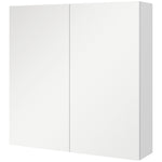 Armoire murale de salle de bain miroir placard de rangement 2 portes 3 niveaux étagère réglable 60 x 15 x 60 cm blanc