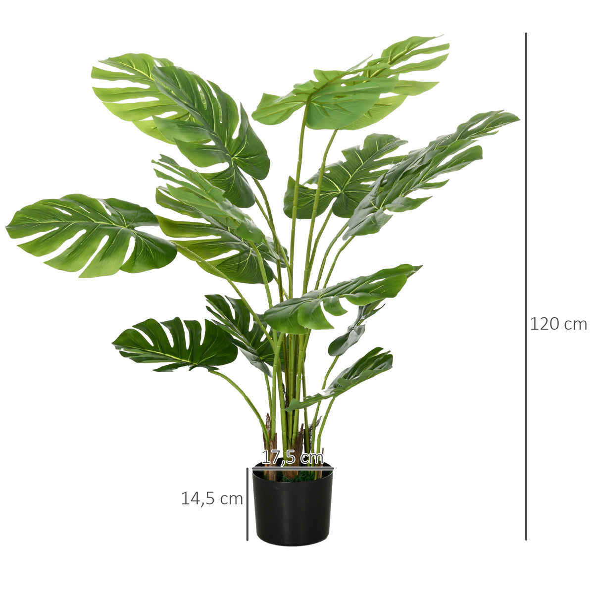 Plante artificielle arbre artificiel monstera deliciosa avec pot inclus hauteur 120 cm intérieure vert