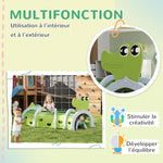 Tunnel enfant en forme de crocodile, modulable, tunnel de jeu pour enfants, enfants de 3 à 6 ans ramper et grimper, vert