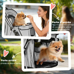 Poussette buggy pliable animaux chariot pliante chien chat porte-gobelet panier de rangement 75 x 45 x 97 cm gris