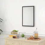 Miroir mural rectangulaire 60 x 40 cm, cadre en bois noir, idéal pour la salle de bain, salon ou chambre