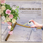 Arche de jardin arche à rosiers arche de plantes grimpantes pour mariage, anniversaire, cérémonie et banquet acier doré